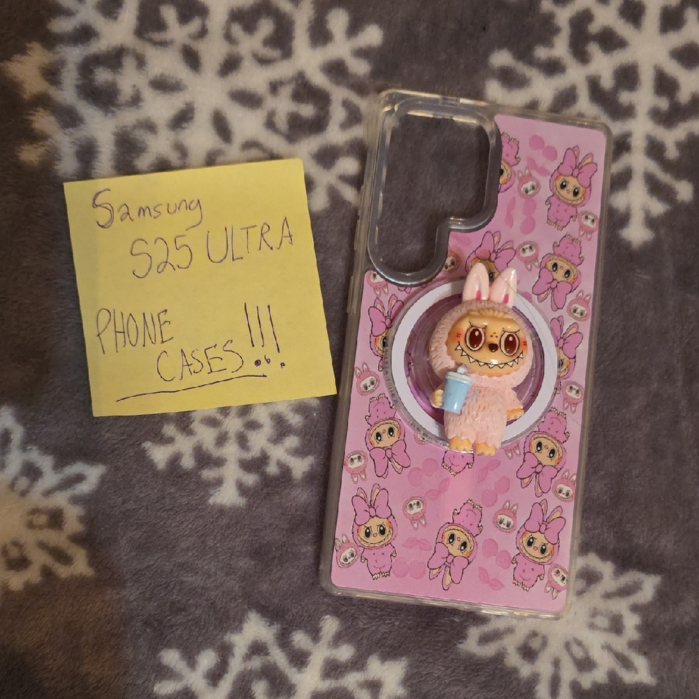 Samsung S25 Ultra Cute Labubu Pink Case